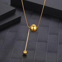 Classic Style Ball Titanium Steel Plating Necklace main image 2