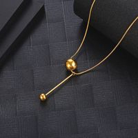 Classic Style Ball Titanium Steel Plating Necklace main image 3