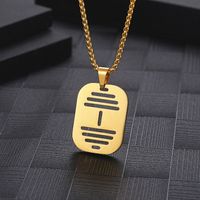Hip-Hop Dumbbell 304 Stainless Steel Plating Hollow Out 18K Gold Plated Unisex Pendant Necklace main image 6