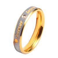 304 Stainless Steel 18K Gold Plated Simple Style Inlay Letter Heart Shape Artificial Gemstones Rings main image 8