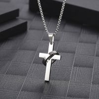 Hip-Hop Simple Style Cross Circle 304 Stainless Steel Polishing 18K Gold Plated Unisex Sweater Chain main image 1