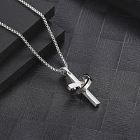 Hip-Hop Simple Style Cross Circle 304 Stainless Steel Polishing 18K Gold Plated Unisex Sweater Chain main image 6