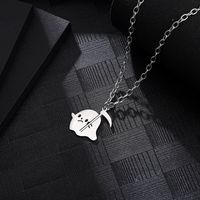Cartoon Style Funny Ghost 304 Stainless Steel Polishing Hollow Out 18K Gold Plated Unisex Pendant Necklace main image 5
