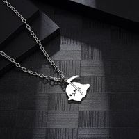 Cartoon Style Funny Ghost 304 Stainless Steel Polishing Hollow Out 18K Gold Plated Unisex Pendant Necklace main image 1