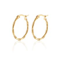 1 Pair INS Style Simple Style Commute Geometric Plating 304 Stainless Steel 18K Gold Plated Hoop Earrings main image 3