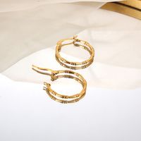 1 Pair INS Style Simple Style Commute Geometric Plating 304 Stainless Steel 18K Gold Plated Hoop Earrings main image 4