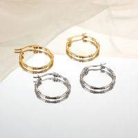 1 Pair INS Style Simple Style Commute Geometric Plating 304 Stainless Steel 18K Gold Plated Hoop Earrings main image 1