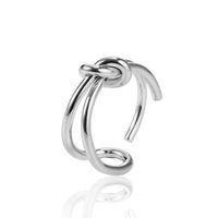 304 Stainless Steel 18K Gold Plated Casual Simple Style Plating Knot Titanium Steel Open Ring main image 6