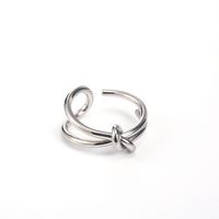 304 Stainless Steel 18K Gold Plated Casual Simple Style Plating Knot Titanium Steel Open Ring main image 5