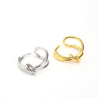 304 Stainless Steel 18K Gold Plated Casual Simple Style Plating Knot Titanium Steel Open Ring main image 1