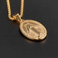 304 Stainless Steel 18K Gold Plated Hip-Hop Plating Oval main image 3