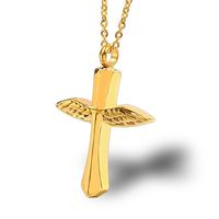 304 Stainless Steel 18K Gold Plated Simple Style Plating Cross Wings main image 3