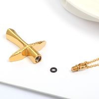 304 Stainless Steel 18K Gold Plated Simple Style Plating Cross Wings main image 4