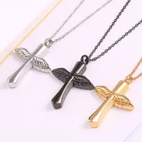 304 Stainless Steel 18K Gold Plated Simple Style Plating Cross Wings main image 1