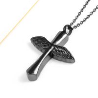 304 Stainless Steel 18K Gold Plated Simple Style Plating Cross Wings main image 5