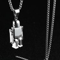 Hip Hop Estilo De Moda Robot Acero Inoxidable 304 Pulido Metal Chapados en oro de 18k Unisexo main image 1
