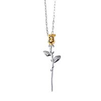 304 Stainless Steel 18K Gold Plated Hip-Hop Rose Pendant Necklace main image 3