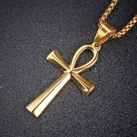 Hip-hop Punk Cross Titanium Steel Plating Men's Pendant Necklace main image 4