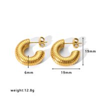 1 Pair Simple Style U Shape Plating Stainless Steel Artificial Pearls Rhinestones 18K Gold Plated Earrings sku image 6