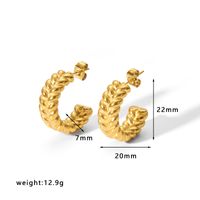 1 Pair Simple Style U Shape Plating Stainless Steel Artificial Pearls Rhinestones 18K Gold Plated Earrings sku image 16
