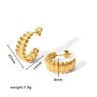 1 Pair Simple Style U Shape Plating Stainless Steel Artificial Pearls Rhinestones 18K Gold Plated Earrings sku image 3