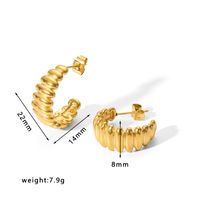 1 Pair Commute C Shape Plating Stainless Steel Gold Plated Earrings sku image 1