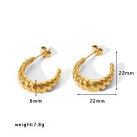 1 Pair Simple Style U Shape Plating Stainless Steel Artificial Pearls Rhinestones 18K Gold Plated Earrings sku image 18