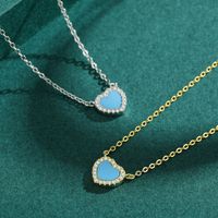 Elegant Heart Shape Sterling Silver Plating Inlay Turquoise Zircon 14k Gold Plated Rhodium Plated Rings Earrings Necklace main image 2