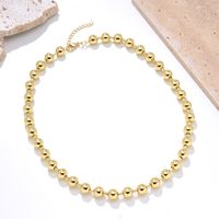 Ins Style Simple Style Round Solid Color Copper Gold Plated Necklace In Bulk main image 5