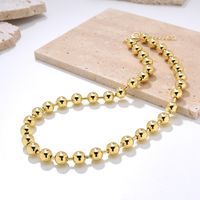 Ins Style Simple Style Round Solid Color Copper Gold Plated Necklace In Bulk main image 1