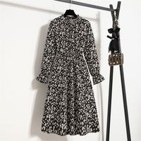 Women's Tea Dress Casual Elegant Sexy Standing Collar Printing Long Sleeve Ditsy Floral Maxi Long Dress Daily main image 7