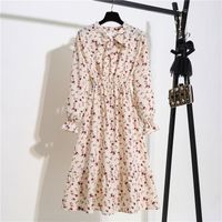 Women's Tea Dress Casual Elegant Sexy Standing Collar Printing Long Sleeve Ditsy Floral Maxi Long Dress Daily main image 8