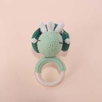 Baby Knitted Rattle Bell Wooden Ring Sounding Rattle Toy Rattle Toy Baby Soothing Doll Hand Crocheted Weaving sku image 34