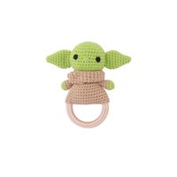 Baby Knitted Rattle Bell Wooden Ring Sounding Rattle Toy Rattle Toy Baby Soothing Doll Hand Crocheted Weaving sku image 35