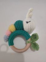 Baby Knitted Rattle Bell Wooden Ring Sounding Rattle Toy Rattle Toy Baby Soothing Doll Hand Crocheted Weaving sku image 22