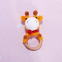 Baby Knitted Rattle Bell Wooden Ring Sounding Rattle Toy Rattle Toy Baby Soothing Doll Hand Crocheted Weaving sku image 15