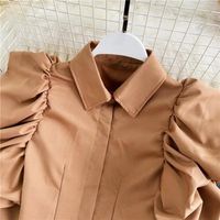 Women's Blouse Long Sleeve Blouses Washed Ruffles Casual Solid Color main image 6