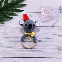 Baby Knitted Rattle Bell Wooden Ring Sounding Rattle Toy Rattle Toy Baby Soothing Doll Hand Crocheted Weaving sku image 27