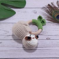 Baby Knitted Rattle Bell Wooden Ring Sounding Rattle Toy Rattle Toy Baby Soothing Doll Hand Crocheted Weaving sku image 38