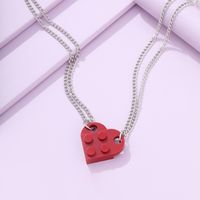 Wholesale Jewelry Simple Style Heart Shape Alloy Resin Pendant Necklace sku image 5