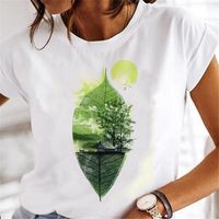 Women's T-shirt Short Sleeve T-shirts Printing Casual Leaf main image 3