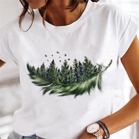 Women's T-shirt Short Sleeve T-shirts Printing Casual Leaf main image 4
