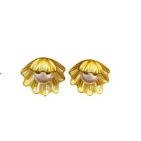 Retro Flower Alloy Plating Inlay Artificial Gemstones Women's Ear Studs main image 3
