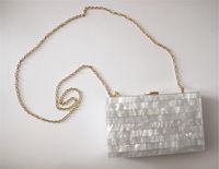 Women's Small All Seasons Arylic Stripe Streetwear Square Lock Clasp Evening Bag sku image 1