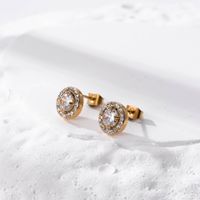 1 Paire Luxueux Brillant Ovale Les Gouttelettes D'Eau Forme De Cœur Incruster Acier Inoxydable 304 Zircon Boucles D'Oreilles main image 8