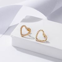 1 Pair Luxurious Shiny Oval Water Droplets Heart Shape Inlay 304 Stainless Steel Zircon Ear Studs main image 7