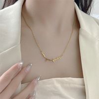 Mama Style Simple Lettre Acier Au Titane Placage Collier main image 5