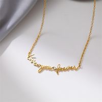 Mama Simple Style Letter Titanium Steel Plating Necklace main image 3