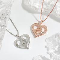 Mama Simple Style Human Heart Shape Copper Zircon Pendant Necklace In Bulk main image 5
