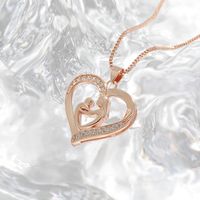 Mama Simple Style Human Heart Shape Copper Zircon Pendant Necklace In Bulk sku image 2